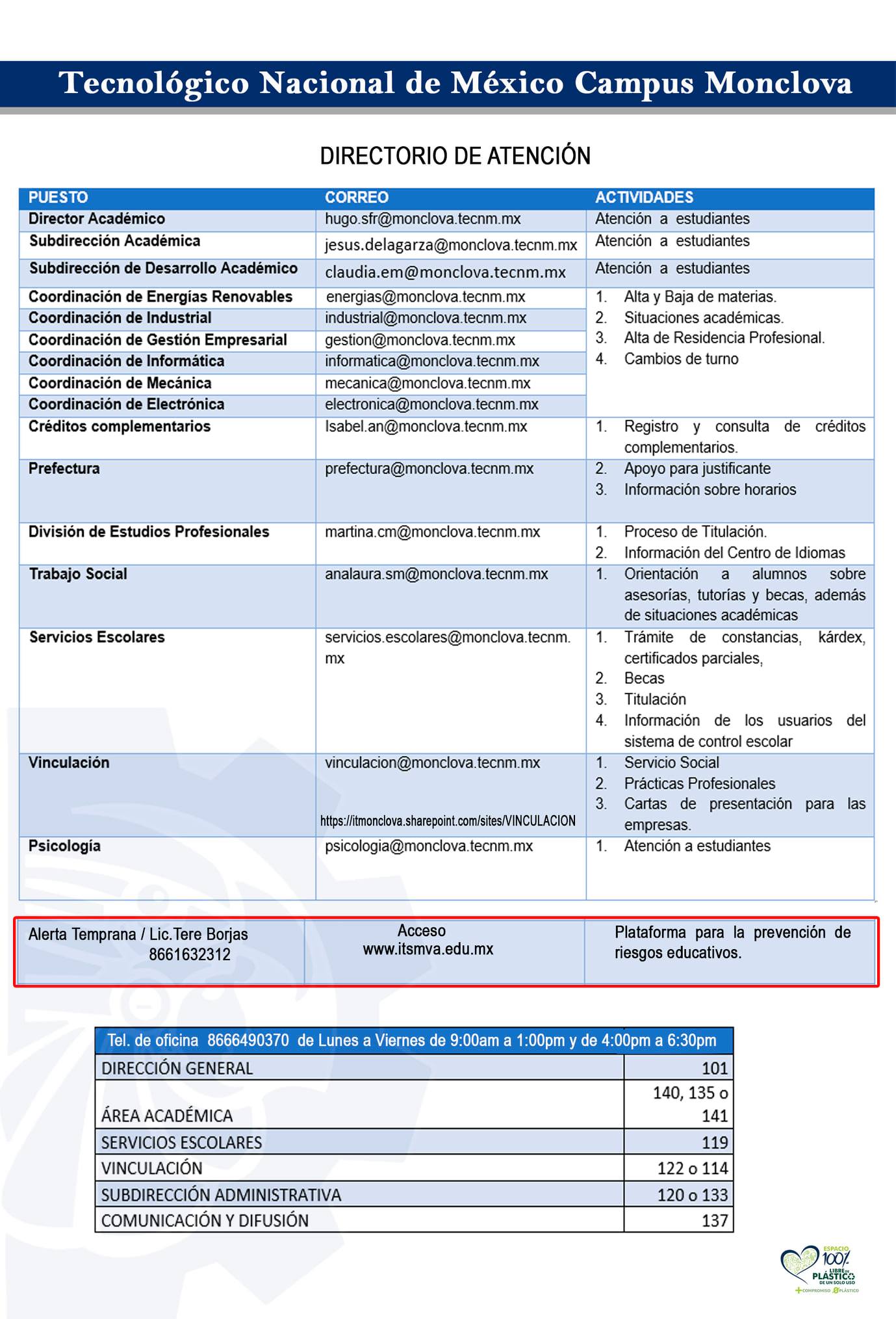 Directorio De Atención – Tec Monclova